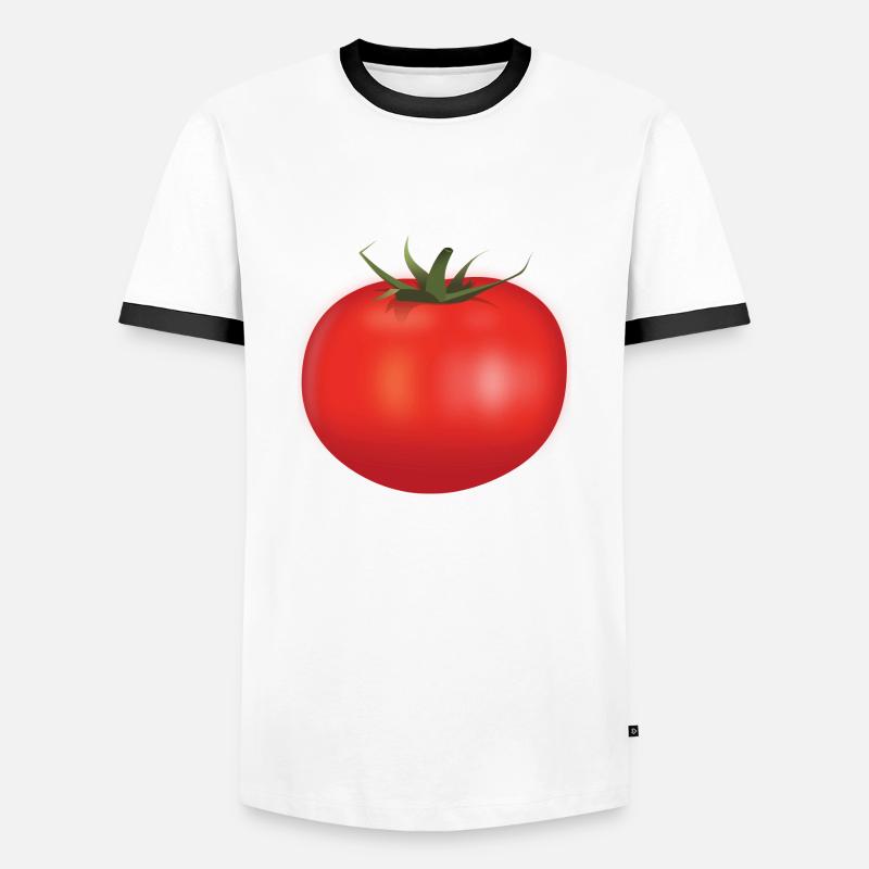 Tomate - Männer Kontrast-T-Shirt - Weiß/Schwarz