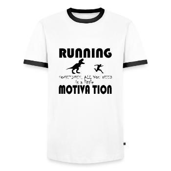 Dinosaurier Dino Dinosaur - Men's Ringer Shirt - white/black - Front - AI Model Female 172 light (172cm) & AI Model Male 178 dark (178cm)