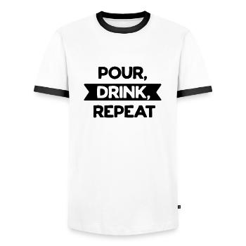 Verser la répétition de boisson - T-shirt contrasté Homme - blanc/noir - Devant - AI Model Female 172 light (172cm) & AI Model Male 178 dark (178cm)