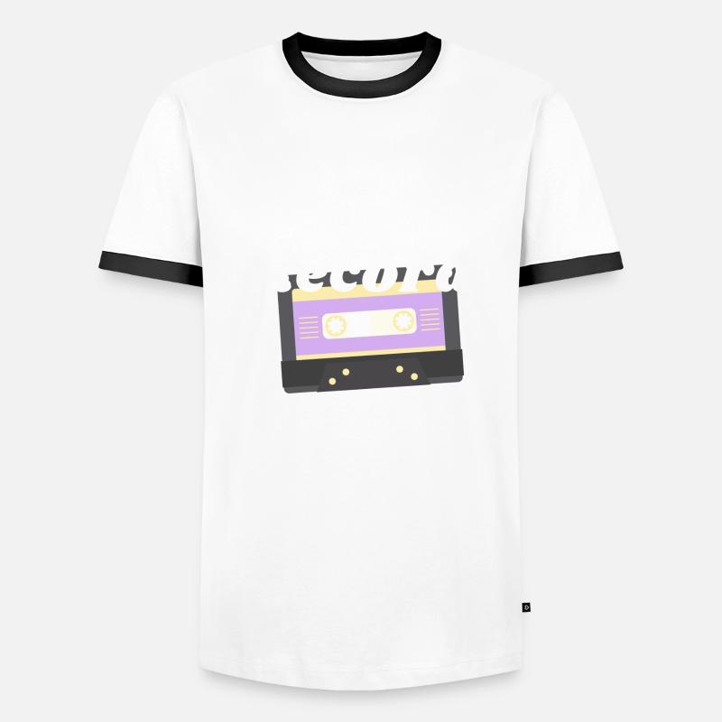non binary for the record - Männer Kontrast-T-Shirt - Weiß/Schwarz