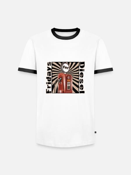 Fridays for Diesel Design - Männer Kontrast-T-Shirt - Weiß/Schwarz