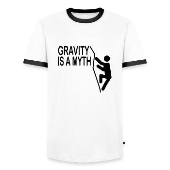 Escalade de bloc - T-shirt contrasté Homme - blanc/noir - Devant - AI Model Female 172 light (172cm) & AI Model Male 178 dark (178cm)