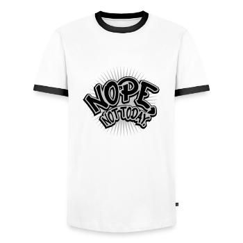 Comic Schrift Nope - Männer Kontrast-T-Shirt - Weiß/Schwarz - Vorne - AI Model Female 172 light (172cm) & AI Model Male 178 dark (178cm)