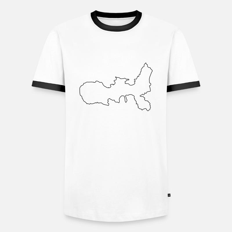 Elba - Männer Kontrast-T-Shirt - Weiß/Schwarz