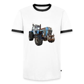 ZT 303 mit Frontgewichten - Männer Kontrast-T-Shirt - Weiß/Schwarz - Vorne - AI Model Female 172 light (172cm) & AI Model Male 178 dark (178cm)