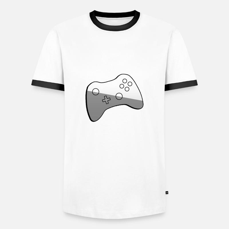 Controller - Illustration - Männer Kontrast-T-Shirt - Weiß/Schwarz