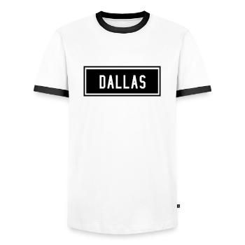 Dallas, Texas - Männer Kontrast-T-Shirt - Weiß/Schwarz - Vorne - AI Model Female 172 light (172cm) & AI Model Male 178 dark (178cm)