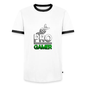 PRO GAMER (Grün) + DNA - Gaming - Männer Kontrast-T-Shirt - Weiß/Schwarz - Vorne - AI Model Female 172 light (172cm) & AI Model Male 178 dark (178cm)