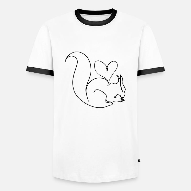 Eichhörnchen Herz - Männer Kontrast-T-Shirt - Weiß/Schwarz