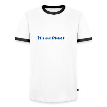 Eisbär Klimaschutz Klimawandel Klima - Männer Kontrast-T-Shirt - Weiß/Schwarz - Vorne - AI Model Female 172 light (172cm) & AI Model Male 178 dark (178cm)