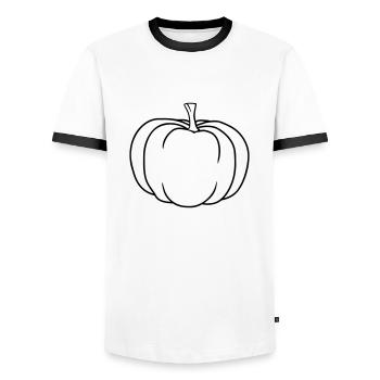 Great Pumpkin Comic Halloween - Men's Ringer Shirt - white/black - Front - AI Model Female 172 light (172cm) & AI Model Male 178 dark (178cm)