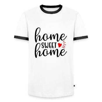 Home sweet home - T-shirt contrasté Homme - blanc/noir - Devant - AI Model Female 172 light (172cm) & AI Model Male 178 dark (178cm)