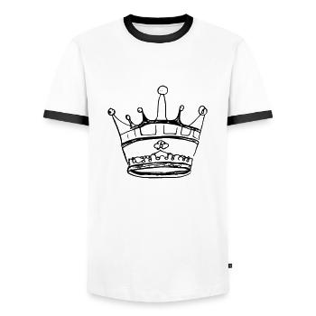 Roi héritier Reine Empereur Majesté Vecteur 4 - T-shirt contrasté Homme - blanc/noir - Devant - AI Model Female 172 light (172cm) & AI Model Male 178 dark (178cm)