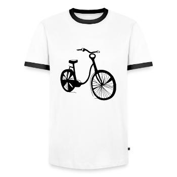 Fahrrad Gekritzel Fahrräder Radfahren Vektor 3 - Männer Kontrast-T-Shirt - Weiß/Schwarz - Vorne - AI Model Female 172 light (172cm) & AI Model Male 178 dark (178cm)
