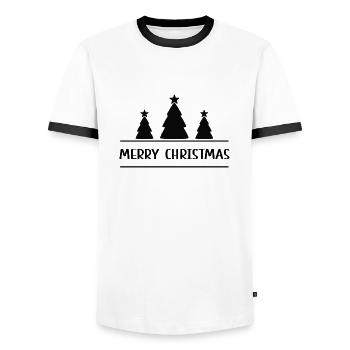 Merry Christmas - Männer Kontrast-T-Shirt - Weiß/Schwarz - Vorne - AI Model Female 172 light (172cm) & AI Model Male 178 dark (178cm)
