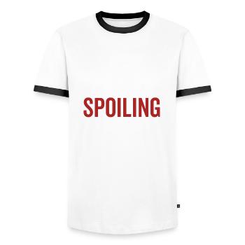 Jonathan ist mein Name Verderben ist mein Spiel - Männer Kontrast-T-Shirt - Weiß/Schwarz - Vorne - AI Model Female 172 light (172cm) & AI Model Male 178 dark (178cm)