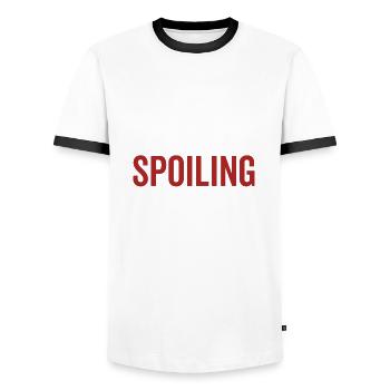 Logan est mon nom Spoiling est mon jeu - T-shirt contrasté Homme - blanc/noir - Devant - AI Model Female 172 light (172cm) & AI Model Male 178 dark (178cm)