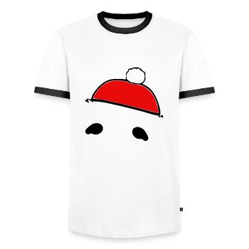 Sloth Christmas Cute Sloth Vector 4 - Men's Ringer Shirt - white/black - Front - AI Model Female 172 light (172cm) & AI Model Male 178 dark (178cm)