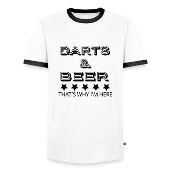 Beer Wine Whiskey Schnapps Alcohol - Men's Ringer Shirt - white/black - Front - AI Model Female 172 light (172cm) & AI Model Male 178 dark (178cm)