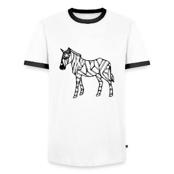 The zebra - Men's Ringer Shirt - white/black - Front - AI Model Female 172 light (172cm) & AI Model Male 178 dark (178cm)