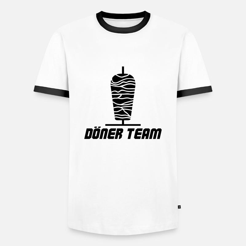 Döner Team - Männer Kontrast-T-Shirt - Weiß/Schwarz