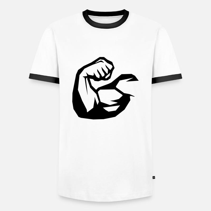 Muscles biceps - Men's Ringer Shirt - white/black