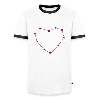 Zodiac sign Heart Love - Men's Ringer Shirt - white/black - Front - AI Model Female 172 light (172cm) & AI Model Male 178 dark (178cm)