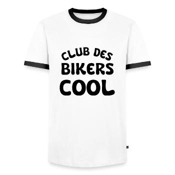 club des bikers cool - T-shirt contrasté Homme - blanc/noir - Devant - AI Model Female 172 light (172cm) & AI Model Male 178 dark (178cm)