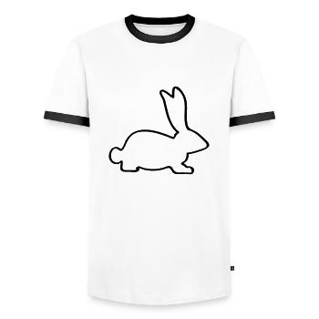 Rabbit - Men's Ringer Shirt - white/black - Front - AI Model Female 172 light (172cm) & AI Model Male 178 dark (178cm)