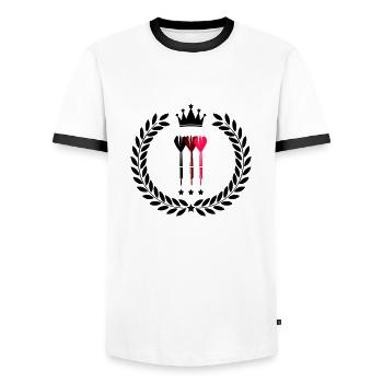 dart - Männer Kontrast-T-Shirt - Weiß/Schwarz - Vorne - AI Model Female 172 light (172cm) & AI Model Male 178 dark (178cm)