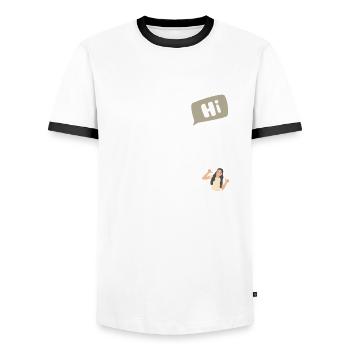 It's Me Hi I'm The Problem It's Me - Men's Ringer Shirt - white/black - Front - AI Model Female 172 light (172cm) & AI Model Male 178 dark (178cm)