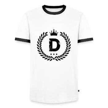 Coat of arms D - Men's Ringer Shirt - white/black - Front - AI Model Female 172 light (172cm) & AI Model Male 178 dark (178cm)