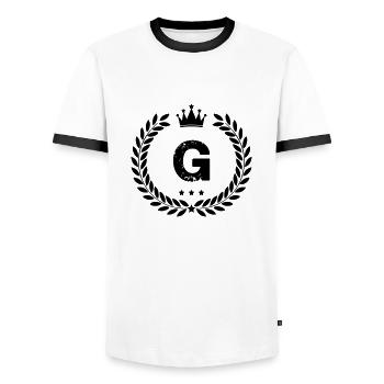 wappen g - Männer Kontrast-T-Shirt - Weiß/Schwarz - Vorne - AI Model Female 172 light (172cm) & AI Model Male 178 dark (178cm)