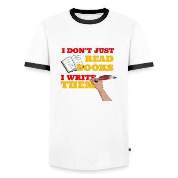 Poète Poésie Poète Poésie I Don - T-shirt contrasté Homme - blanc/noir - Devant - AI Model Female 172 light (172cm) & AI Model Male 178 dark (178cm)