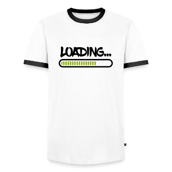 Chargement - T-shirt contrasté Homme - blanc/noir - Devant - AI Model Female 172 light (172cm) & AI Model Male 178 dark (178cm)