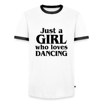 Dancing Dance Music - Men's Ringer Shirt - white/black - Front - AI Model Female 172 light (172cm) & AI Model Male 178 dark (178cm)