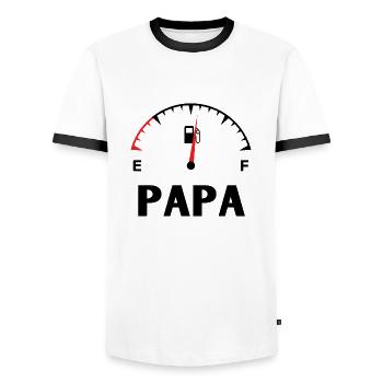 Maman papa bébé assortis - T-shirt contrasté Homme - blanc/noir - Devant - AI Model Female 172 light (172cm) & AI Model Male 178 dark (178cm)