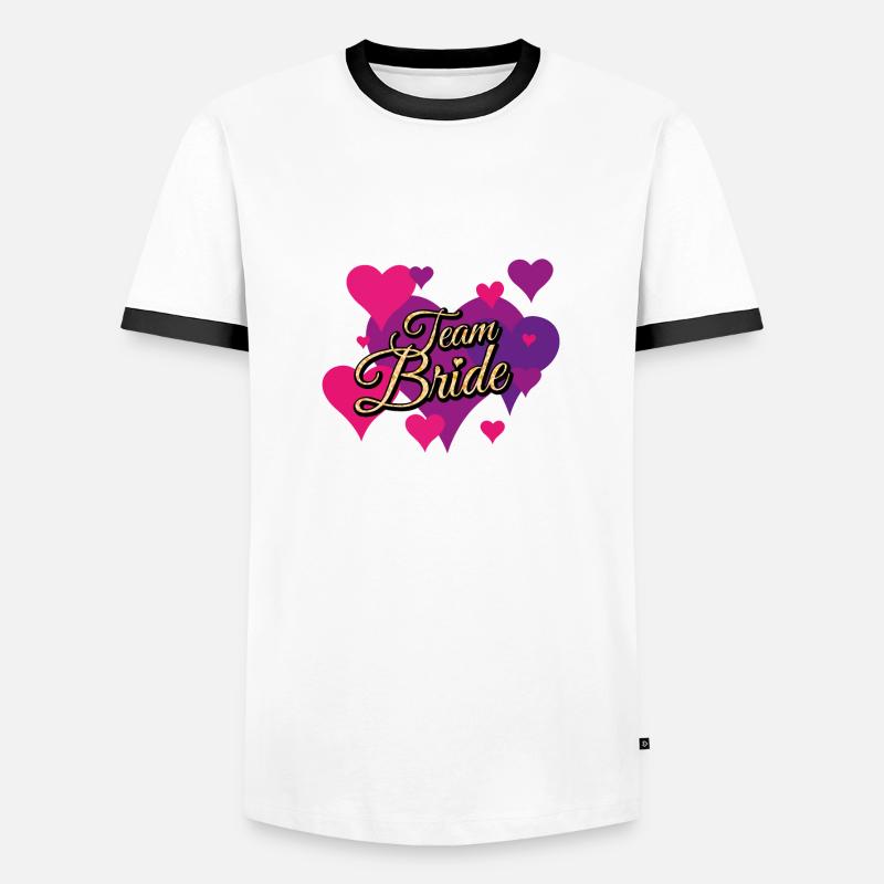 Team Bride Glittermuster - Männer Kontrast-T-Shirt - Weiß/Schwarz
