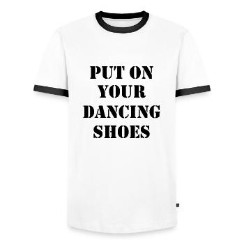 Dancing Dance Music - Men's Ringer Shirt - white/black - Front - AI Model Female 172 light (172cm) & AI Model Male 178 dark (178cm)