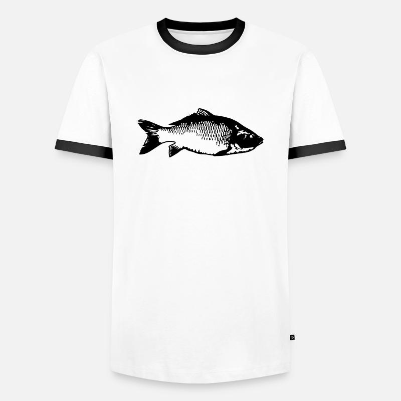 fish - Men's Ringer Shirt - white/black