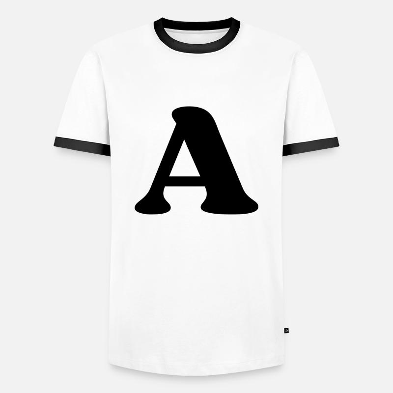 Buchstabe a - Männer Kontrast-T-Shirt - Weiß/Schwarz