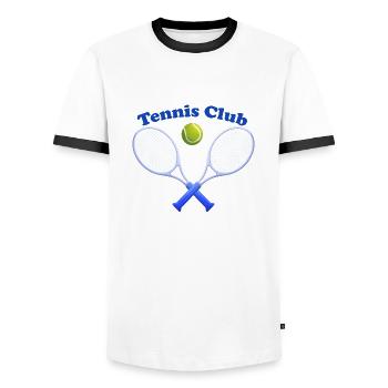 Tennis Club - Men's Ringer Shirt - white/black - Front - AI Model Female 172 light (172cm) & AI Model Male 178 dark (178cm)