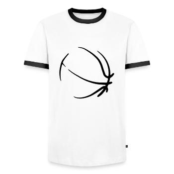 Basketball 08 - Männer Kontrast-T-Shirt - Weiß/Schwarz - Vorne - AI Model Female 172 light (172cm) & AI Model Male 178 dark (178cm)