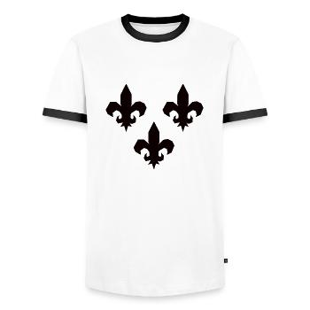 Fleurs de lys - T-shirt contrasté Homme - blanc/noir - Devant - AI Model Female 172 light (172cm) & AI Model Male 178 dark (178cm)
