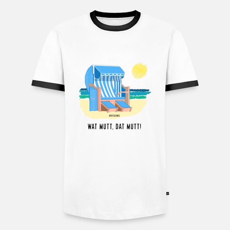 Wat mutt, dat mutt! - Männer Kontrast-T-Shirt - Weiß/Schwarz