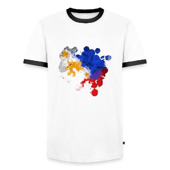 Philippines drapeau philippin fierté je cadeau - T-shirt contrasté Homme - blanc/noir - Devant - AI Model Female 172 light (172cm) & AI Model Male 178 dark (178cm)
