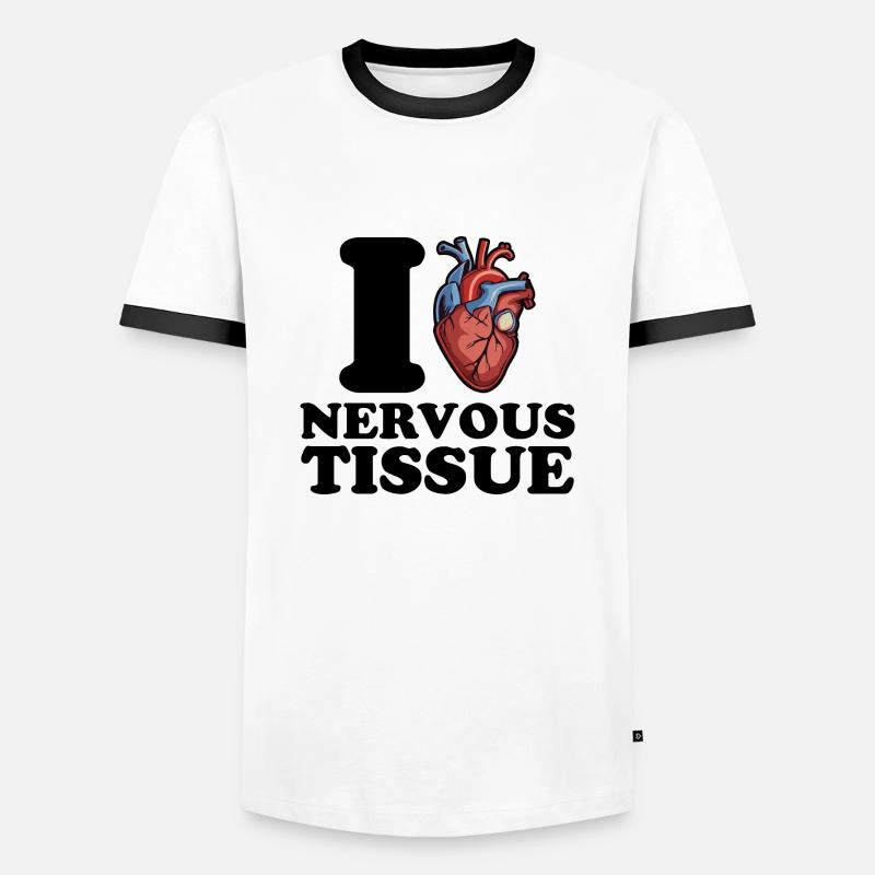 Ich liebe Nervengewebe - Männer Kontrast-T-Shirt - Weiß/Schwarz