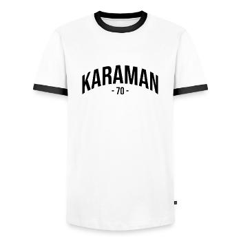Karaman 70 Türkei Turkiye Geschenk Karamanli TR - Männer Kontrast-T-Shirt - Weiß/Schwarz - Vorne - AI Model Female 172 light (172cm) & AI Model Male 178 dark (178cm)