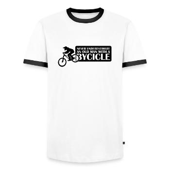 Lustiger Fahrrad Spruch - Männer Kontrast-T-Shirt - Weiß/Schwarz - Vorne - AI Model Female 172 light (172cm) & AI Model Male 178 dark (178cm)