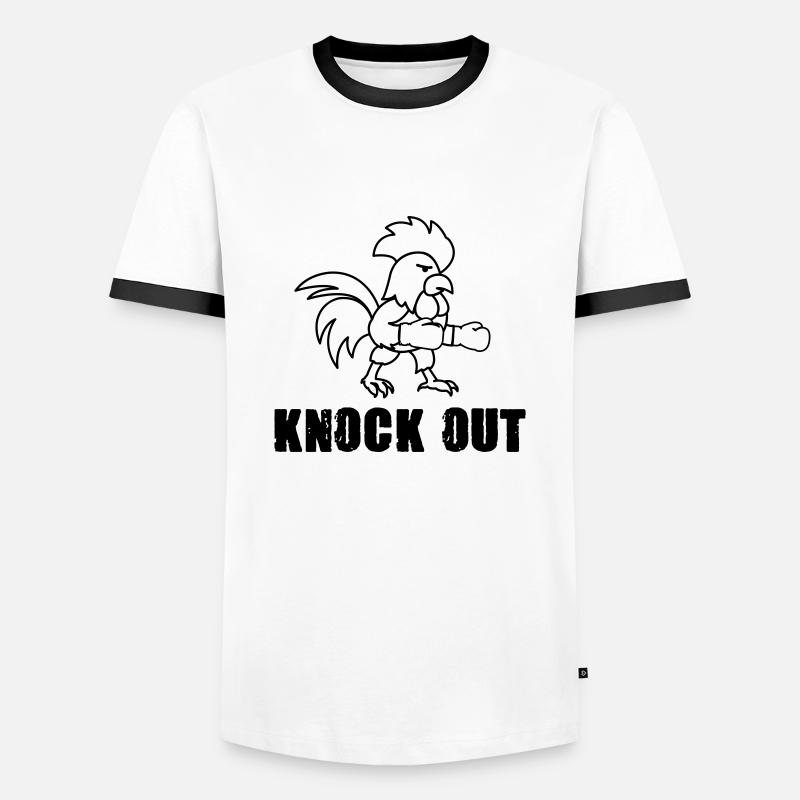 Boxer Knock Out Comic - Men's Ringer Shirt - white/black